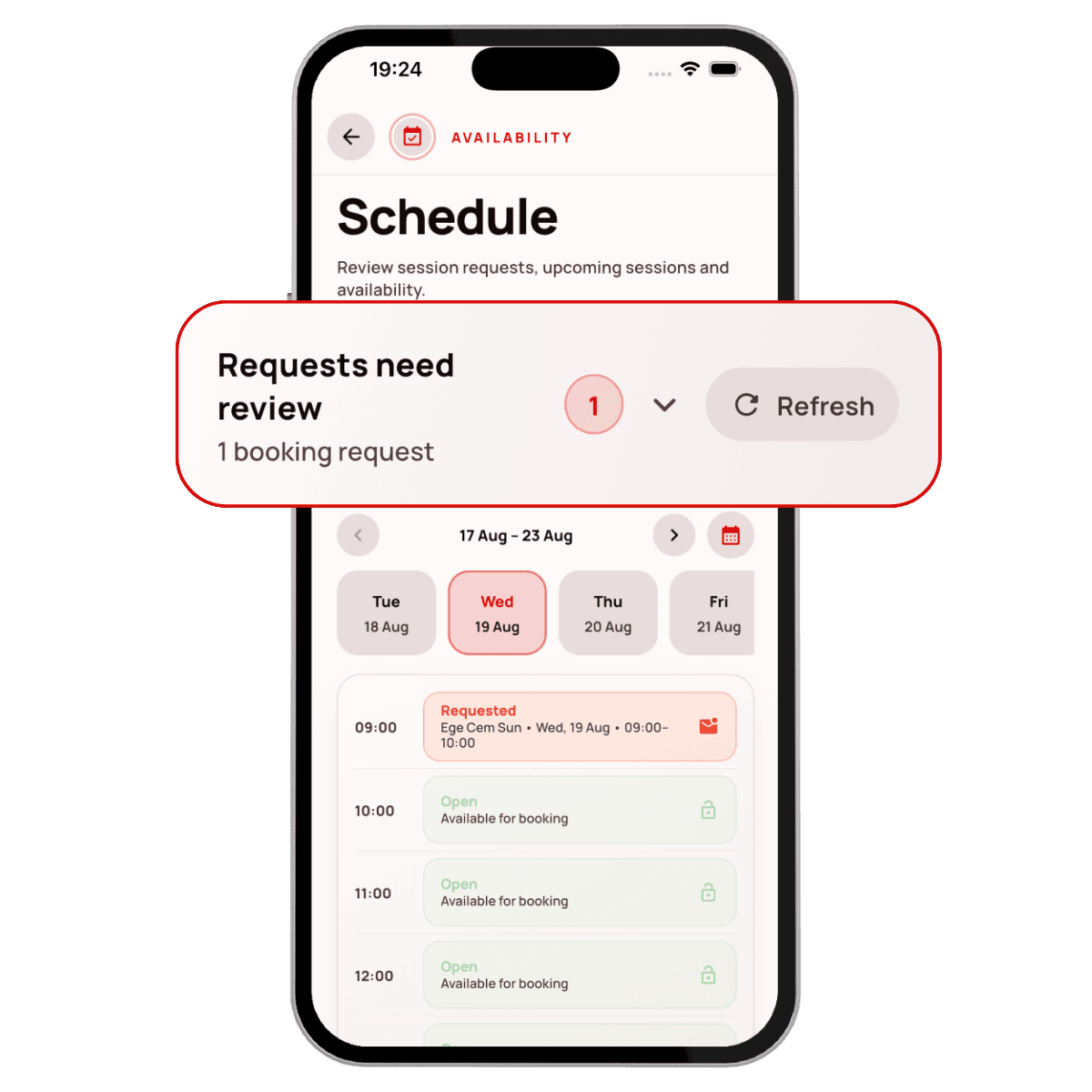 Trainno trainer availability calendar for coaching sessions